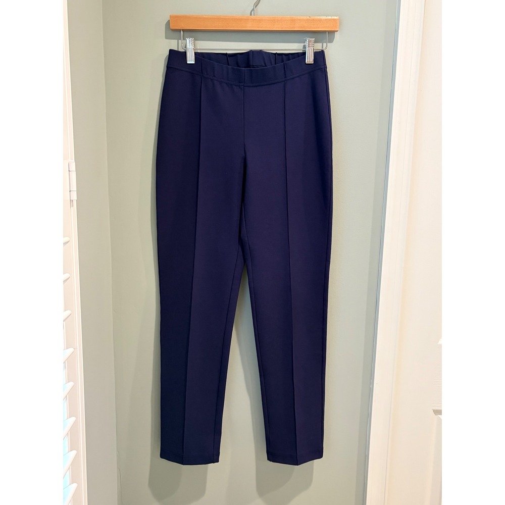 Lilly Pulitzer Navy Blue Pintuck‎ Seam Pull On Knit Pants Womens Medium 29191